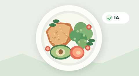 Ilustración de un plato con alimentos